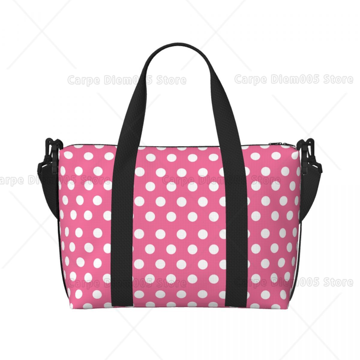 Pink Polka Dots Tote Bag Large - Luxury Bags Luggage review and price