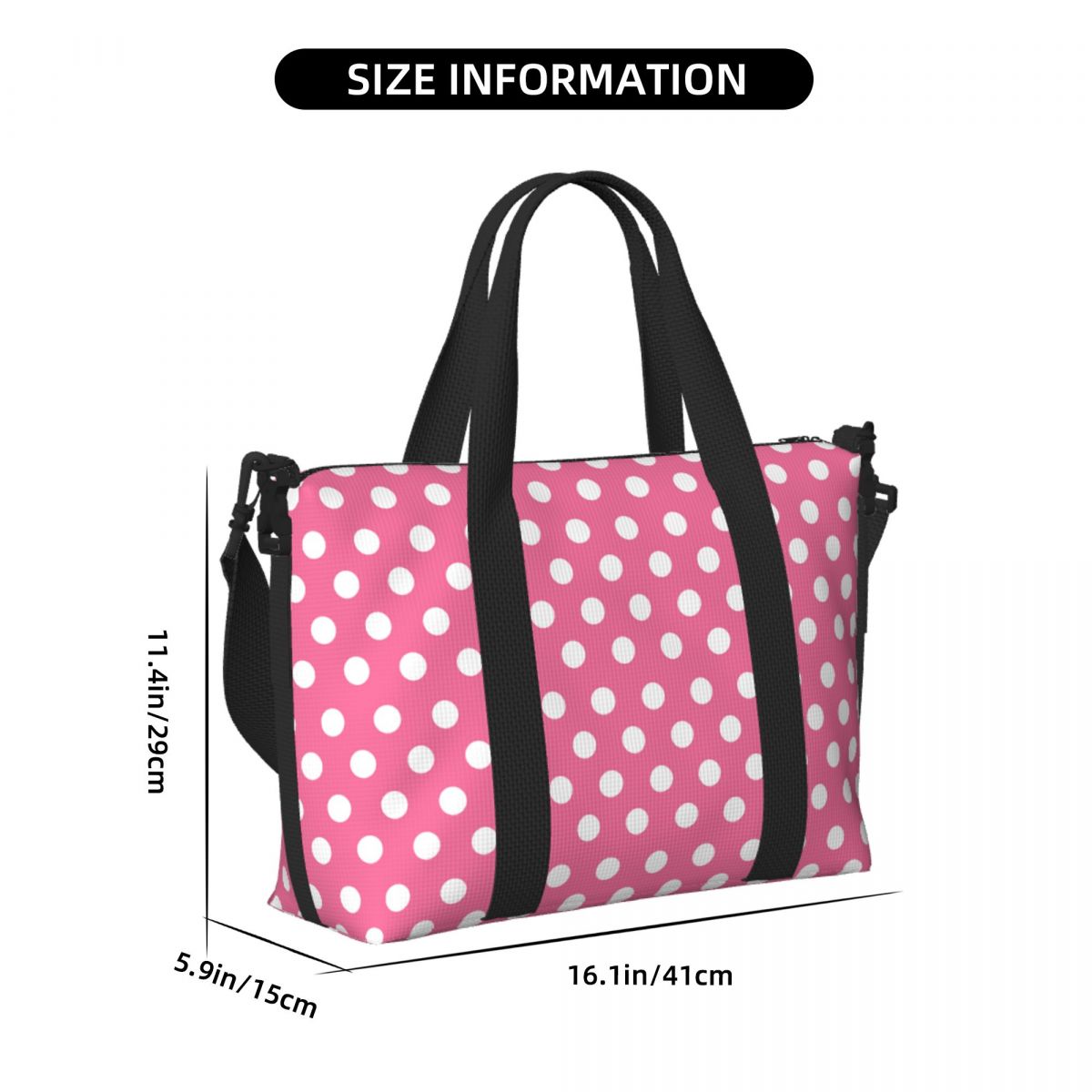 Pink Polka Dots Tote Bag Large - Luxury Bags Luggage review and price