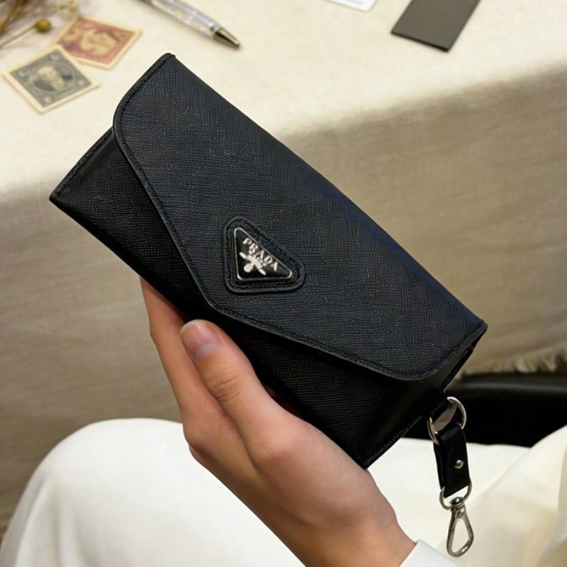 Prada Black Leather Eyeglass C - Luxury Bags Consignment review and price