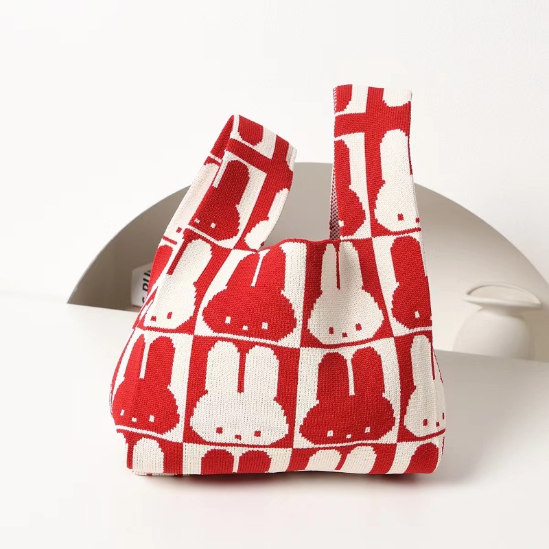 Miffy Red Knit Luxury Tote Bag - Luxury Bags Luggage review and price