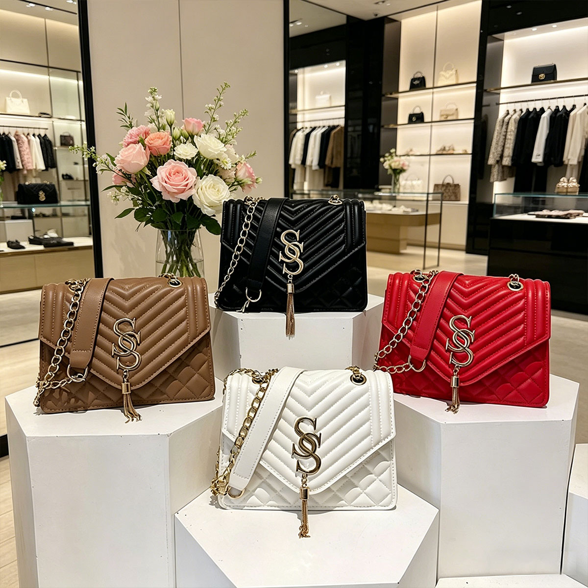 Light Luxury Elegant Argyle Qu - Luxury Quilted Bags review and price