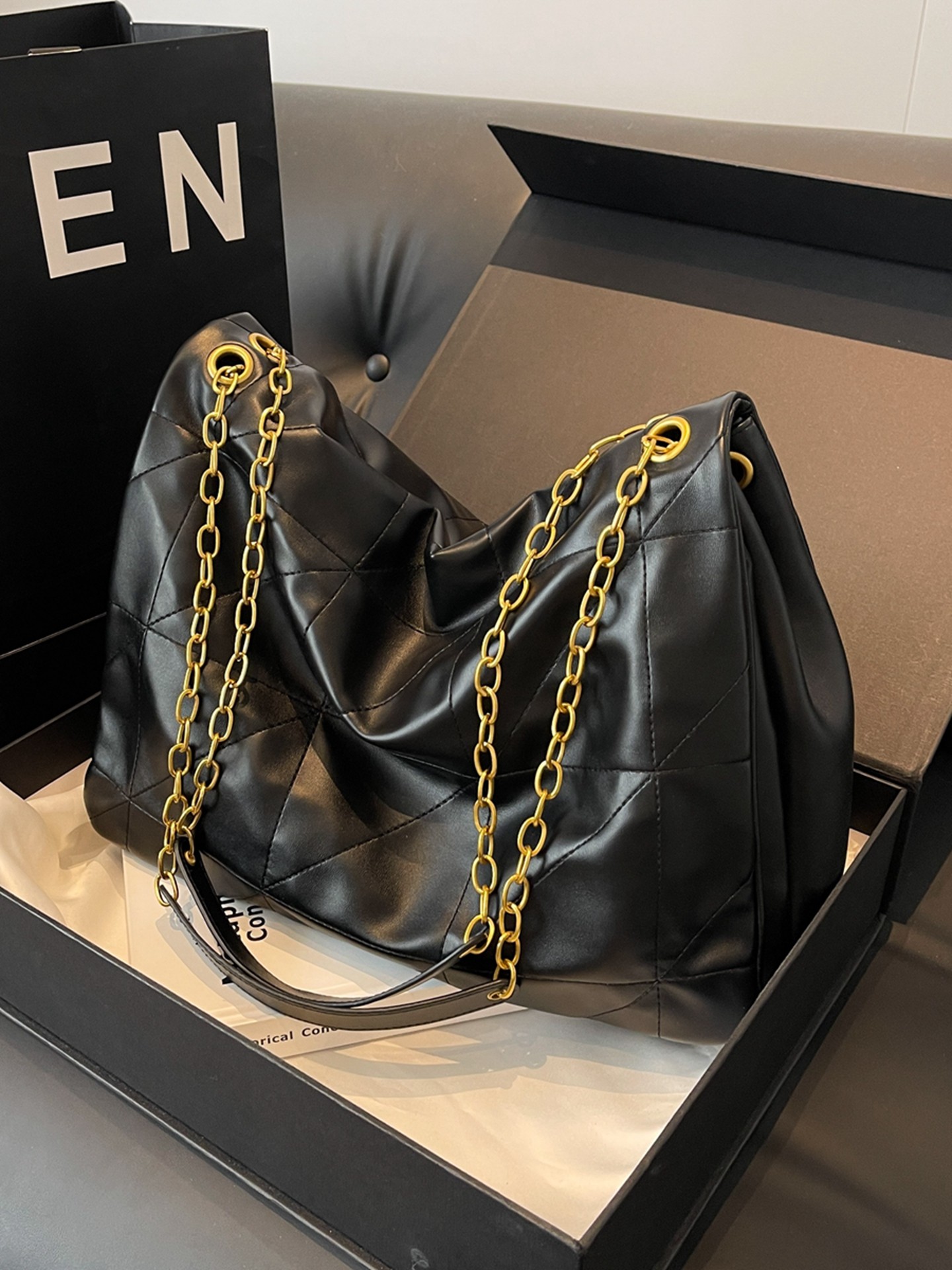Vintage Soft Leather Tote Bag  - Luxury Quilted Bags review and price
